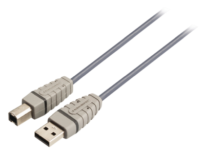 Kabel USB-A - USB-B Hane 1m, Bandridge, Nickelplaterad Rund, Blå#2
