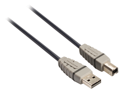 Kabel USB-A - USB-B Hane 1m, Bandridge, Nickelplaterad Rund, Blå#3