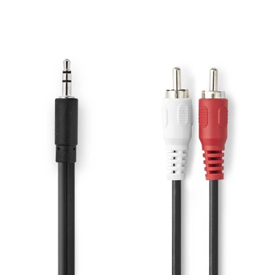 Stereoljudkabel RCA Hane till 3.5 mm Hane 1,50 m, Svart#1