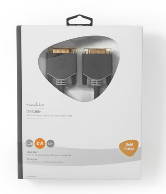 Bildskärmskabel DVI-D/I Hane 2m Guldplätterad#3