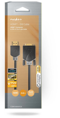 HDMI - DVI-D 2m, Kabel DVI-D Hane 24+1, 1080p#3