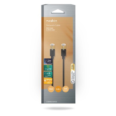 Nätverkskabel 2 Meter F/UTP Cat.6, RJ45, Svart#3