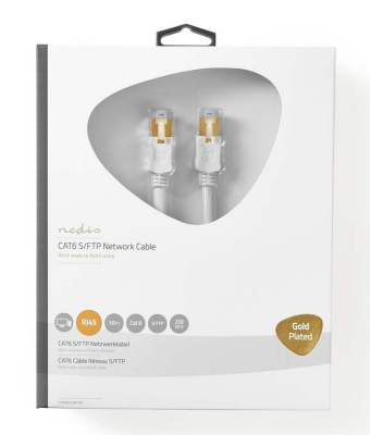 Nätverkskabel 10 meter F/UTP Cat.6, RJ45, Vit#3