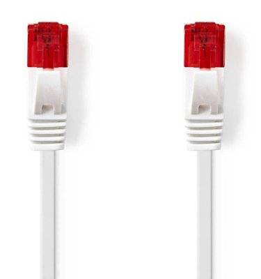 Nätverkskabel 3 meter F/UTP Cat.6, RJ45, Platt, Vit