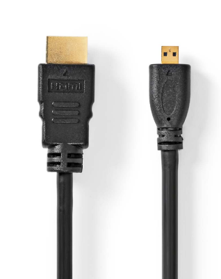 HDMI till Micro HDMI-kabel, High Speed kabel m. Ethernet 4K@30Hz, 10.2 Gbps, 2 m