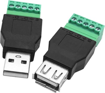 USB blockkontakt 1 st hane +1 st hona kontakt 5 stift adapter, skruvterminal, lödfri#1