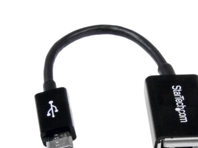 USB 2.0-kabel MicroUSB ha till USB-A ho, 0,15 meter - Svart