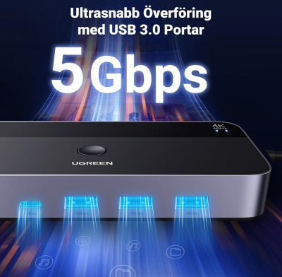 HDMI 2.0 KVM Switch 2 PC - 1 Skärm, 4K@60Hz USB 3.0 Switch 4 USB portar (3*USB 3.0+ USB C) Dela 1 bildskärm och Tangentbord, Mus, m.m.#4