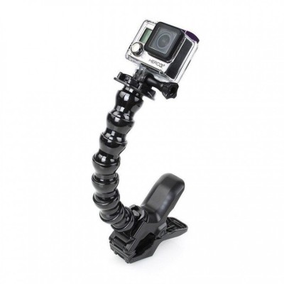 Böjbart svanhalsstativ med klämma och snabbfäste till GoPro#1