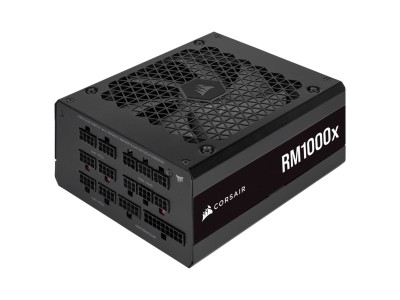 Corsair RM1000x (2021) 1000W, ATX v2.53, 135 mm fläkt, 80PLUS Gold, semipassivt, löstagbara kablar - Svart
