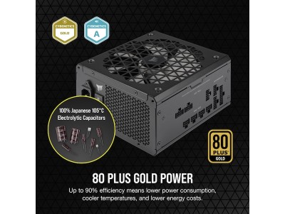 Corsair RM750x Shift 750W, ATX, 140 mm fläkt, 80PLUS Gold, löstagbara kablar - Svart#8