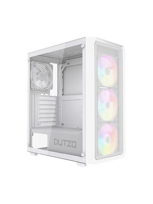 DUTZO C321 Mesh TG ARGB - Chassi - Miditower - Vit