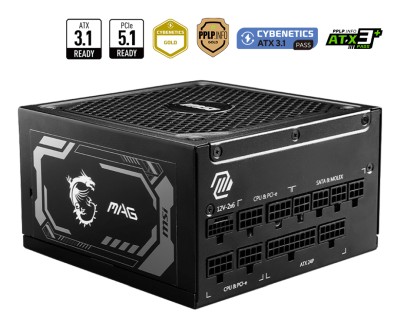 Nätdel MSI MAG 1250W A1250GL 80+ Guld, PCIE5, Modulärt#1