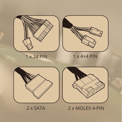 Tacens Anima ATX 500W nätaggregat 85+ Bronze, lämplig till OfficePc, med 120 mm tyst fläkt EJ GPU#4
