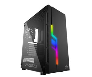DUTZO C320 TG RGB, Miditower m. Sidfönster, Svart Chassi