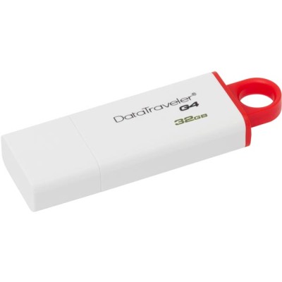 32 GB, Kingston DataTraveler G4, USB 3.0 - Vit/Röd