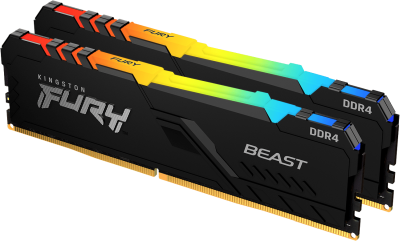 32 GB (2x16GB) DDR4-3200 Kingston FURY Beast RGB CL16 - Svart