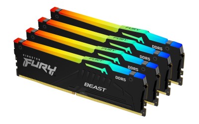 128 GB (4x32GB) DDR5-5200 Kingston FURY Beast RGB CL40, XMP 3.0
