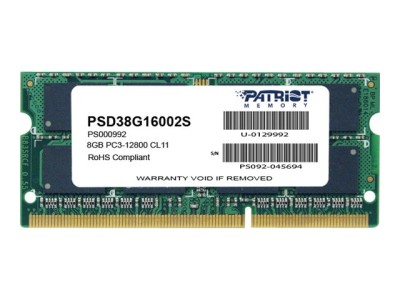 8 GB DDR3 1600MHz CL11 Patriot SO-DIMM 204-PIN