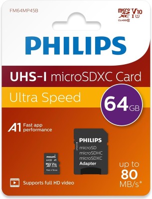 Micro SDXC-kort 64 GB klass 10 UHS-I U1 inkl. adapter 80 Mb/s#1