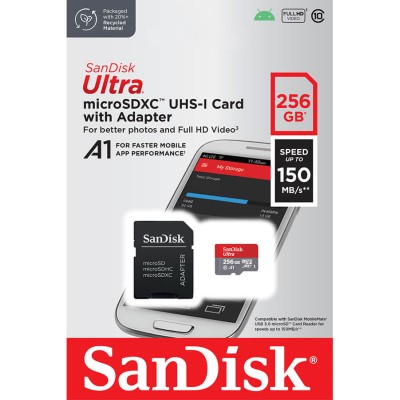 SANDISK Ultra microSDXC 256GB + SD Adapter 150MB/s A1 Class 10 UHS-I#1