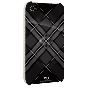 White Diamonds Grid Svart iPhone 4s Skal