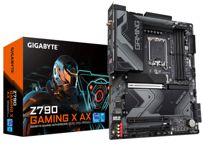 Gigabyte Z790 GAMING X AX, Intel LGA1700, ATX, 3xPCI Express, CrossFire, 4xDDR5, 4xM.2 + SATA3 RAID, HDMI/DP, USB-C, 2.5Gbe LAN, WiFi 6E, Bluetooth 5.3, RGB Fusion