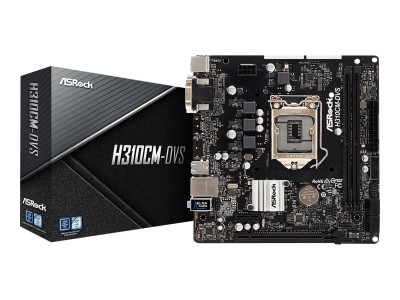 Asrock H310CM-DVS, Intel LGA1151, PCI Express, MicroATX, 2xDDR4, SATA3, VGA/DVI, USB 3.2, GigaLAN