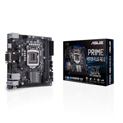 Asus H310I-PLUS R2.0, Intel 1151, H310, Mini-ITX, 1xPCI Express x16, VGA/DVI/HDMI, 2xDDR4, M.2 + SATA3, 7.1 audio, USB 3.2, GigaLAN#1