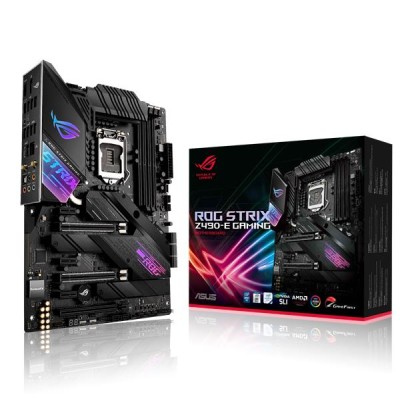 Asus ROG STRIX Z490-E Gaming, Intel LGA1200, Z490, 2xPCI Express, SLI/CrossFireX, ATX, 4xDDR4, 2xM.2 + SATA3 RAID, HDMI/DP, USB-C, ROG SupremeFX Audio, GigaLAN, Aura Sync#1