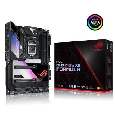 Asus ROG Maximus XII Formula, Intel LGA1200, Z490, 2xPCI Express, SLI/CrossFireX, ATX, 4xDDR4, 3xM.2 + SATA3 RAID, USB-C, ROG SupremeFX 7.1 audio, GigaLAN, WiFi 6, Bluetooth, Aura Sync#1