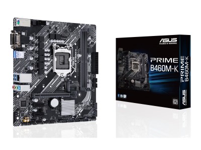 Asus Prime B460M-K, Intel LGA1200, B460, PCI Express, MicroATX, 2xDDR4, M.2 + SATA3 RAID, VGA/DVI, USB 3.2, 7.1 audio, GigaLAN#1