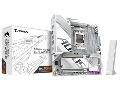 Gigabyte B850M AORUS ELITE WIFI6E ICE, AMD AM5, MicroATX, 2xPCI Express, 4xDDR5, 2xM.2 + SATA3 RAID, DP, USB-C, 2.5GbE LAN, WiFi 6E, Bluetooth 5.3, RGB Fusion#1