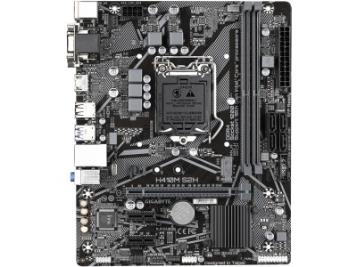 Gigabyte H410M S2H, Intel LGA1200, H410, PCI Express, MicroATX, 2xDDR4, M.2 + SATA3, VGA/DVI/HDMI, USB 3.2, 7.1 audio, GigaLAN#3