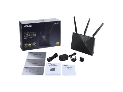Trådlös 4G-router Asus 4G-AX56U, WiFi 6 AX1800, 4xGigaLAN, SIM-slot#8