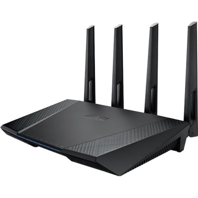 Trådlös router Asus RT-AC87U Dual Band Wireless AC2400 med 4-port Gigabit switch, 2xUSB med 3G/4G-stöd