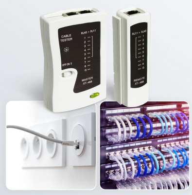 Nätverkstestare LAN kabeltestare RJ45,RJ11,RJ12 - Vit#2