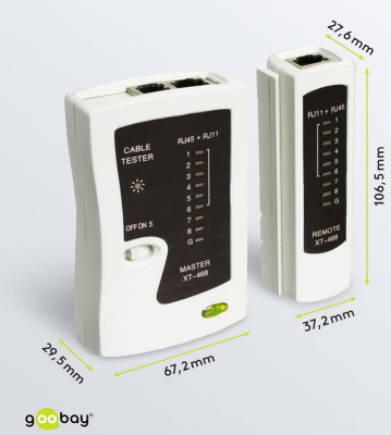 Nätverkstestare LAN kabeltestare RJ45,RJ11,RJ12 - Vit#3