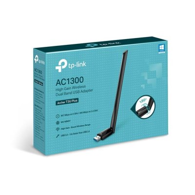 Nätverkskort TP-Link Archer T3U Plus High Gain Wireless AC1300 Dual Band, WiFi 5, USB