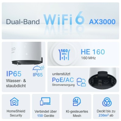 TP-Link Deco X50-Outdoor Router / AP, WiFi 6 AX3000, AI-Driven Mesh, 1-pack#7