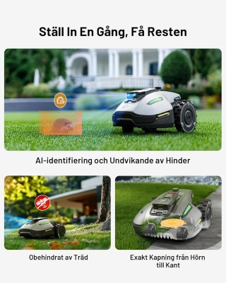 YUKA Mini 600 (2025) Trådlös Robotgräsklippare, 600m², Max. 700m², UltraSense AI Vision Automatisk Kartläggning, 50% Lutning, Skärhöjder 20-60mm, med 4G-modul#7