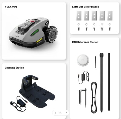 YUKA Mini 800 (2025) Trådlös Robotgräsklippare, 800m², Max. 1100m², UltraSense AI Vision Automatisk Kartläggning, 50% Lutning, Skärhöjder 20-60mm, med 4G-modul#3