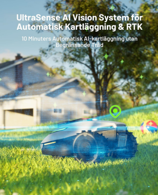 YUKA Mini 800 (2025) Trådlös Robotgräsklippare, 800m², Max. 1100m², UltraSense AI Vision Automatisk Kartläggning, 50% Lutning, Skärhöjder 20-60mm, med 4G-modul#4