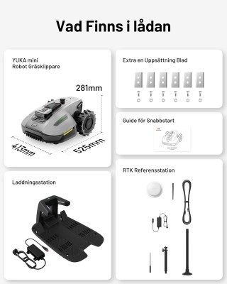 YUKA Mini 800 (2025) Trådlös Robotgräsklippare, 800m², Max. 1100m², UltraSense AI Vision Automatisk Kartläggning, 50% Lutning, Skärhöjder 20-60mm, med 4G-modul#9