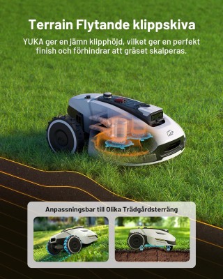YUKA 2000 (2025) Trådlös Robotgräsklippare, 2000m², Max. 2400m², UltraSense AI Vision, 45% Lutning, Skärhöjder 20-90mm Skärbredd 320mm, med 4G-modul#4