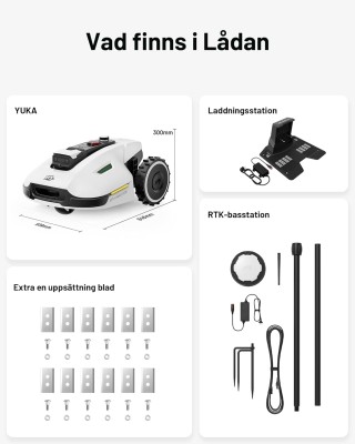 YUKA 2000 (2025) Trådlös Robotgräsklippare, 2000m², Max. 2400m², UltraSense AI Vision, 45% Lutning, Skärhöjder 20-90mm Skärbredd 320mm, med 4G-modul#9