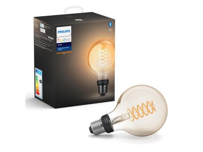 Philips Hue White E27 filament G93 Varmvitt. E27 lyskilde med filament G93. Integrerad Bluetooth#1