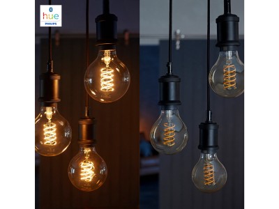 Philips Hue White E27 filament G93 Varmvitt. E27 lyskilde med filament G93. Integrerad Bluetooth#3