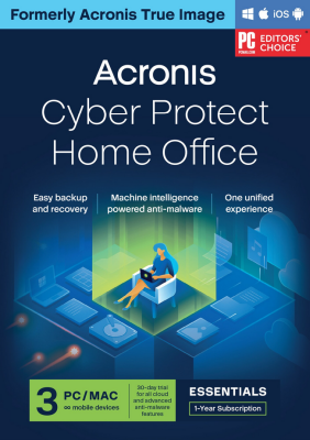 Acronis Cyber Protect Home Office 2023, Essentials till 3 PC/Mac, 1 Års Abb. Windows/Mac/Android/iOS, Säkerhetskopiering