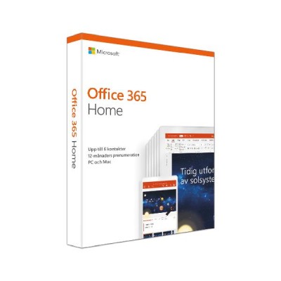 Microsoft Office 365 Family PC/Mac, svensk, för upp till 6 användare, abonnemangslicens 1 år